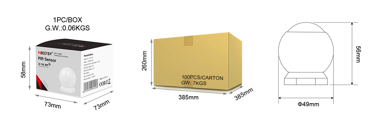 PIR sensor 2,4GHz van Miboxer