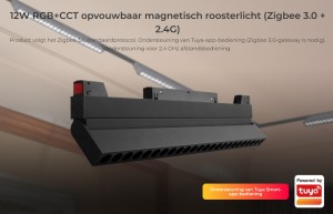 12W RGB+CCT kantelbaar magnetisch rail spotlicht (Zigbee 3.0 + 2.4G)