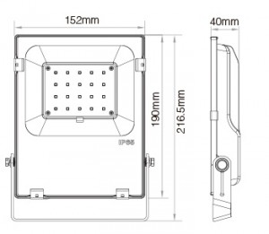 20W RGB + CCT LED Schijnwerper