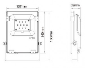 10W RGB + CCT LED Schijnwerper