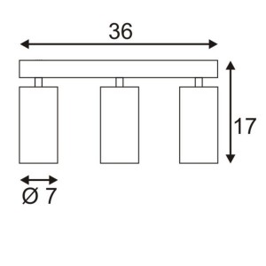 ASTO TUBE 3 - Wand- en Plafondarmatuur