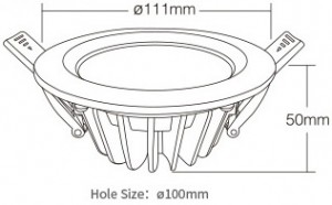 Milight IP54 downlighter afmetingen